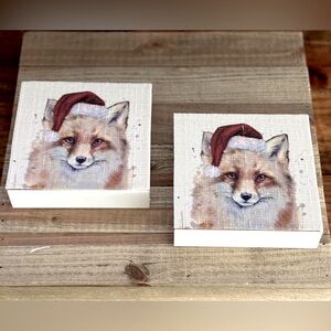 Set Of Fox Holiday Wall Art